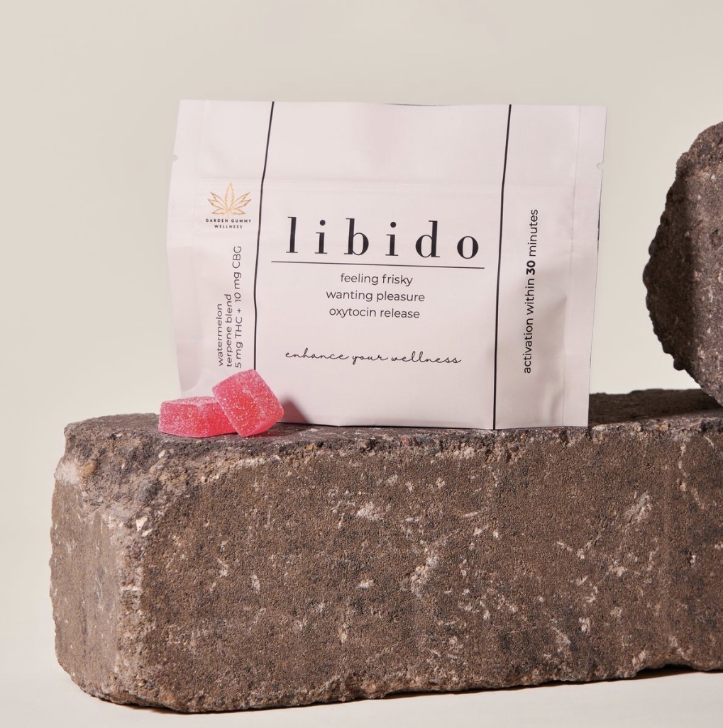 Garden Gummies Libido product packaging with gummies