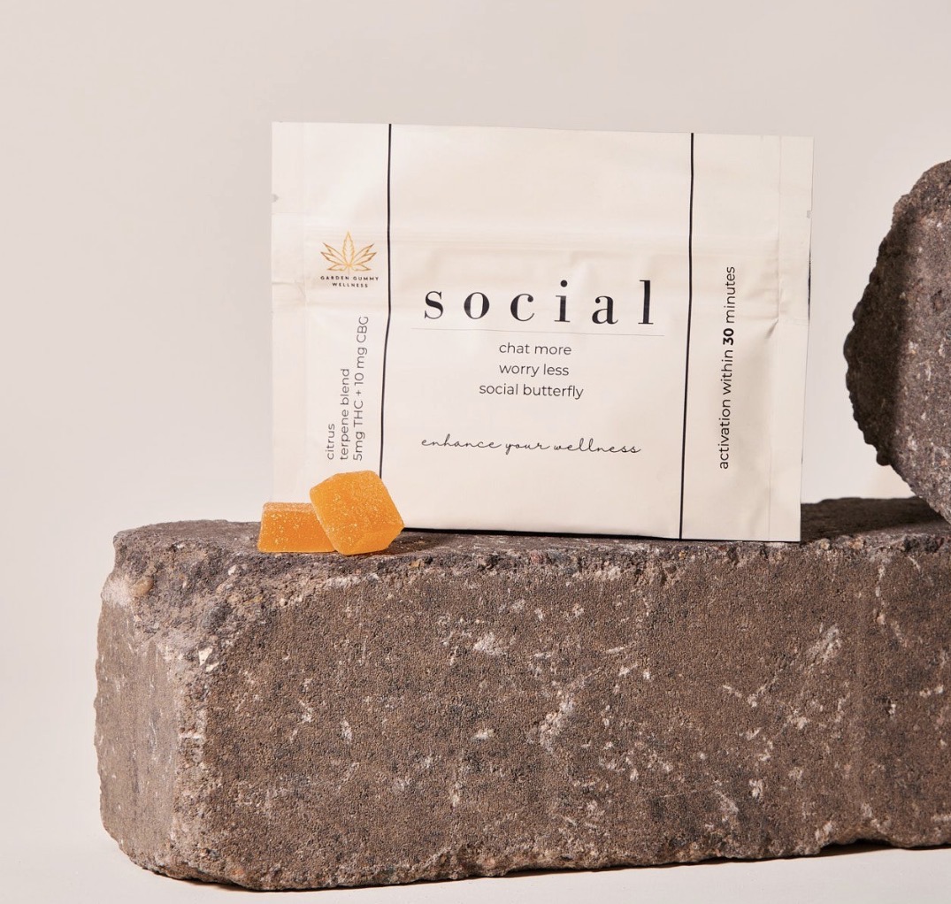 Garden Gummies Social product packaging with gummies